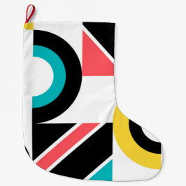 Färgstark, stads-, trendig-, modern geometrisk kon stor julstrumpa