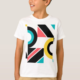 Färgstark, stads-, trendig-, modern geometrisk kon t shirt