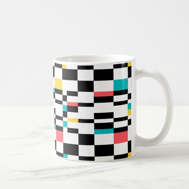 Färgstark, stadskaraktär, modern, trendigets geome kaffemugg (Höger)