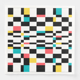 Färgstark, stadskaraktär, modern, trendigets geome pappersservett