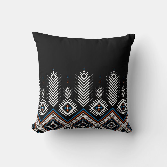 Färgstark stamgeometrisk design kudde (Framsida)