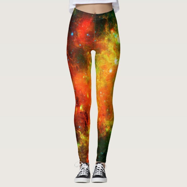 Färgstark Starry Nebula Leggings (Framsida)
