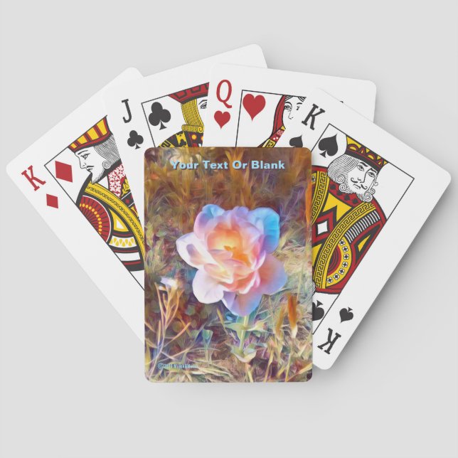 Färgstark, stiliserad blomma casinokort (Baksidan)
