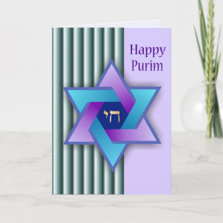 Färgstark stjärna på David Lycklig Purim Card Kort
