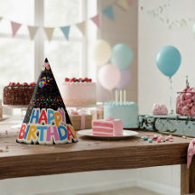 färgstark svart födelsedagsfest