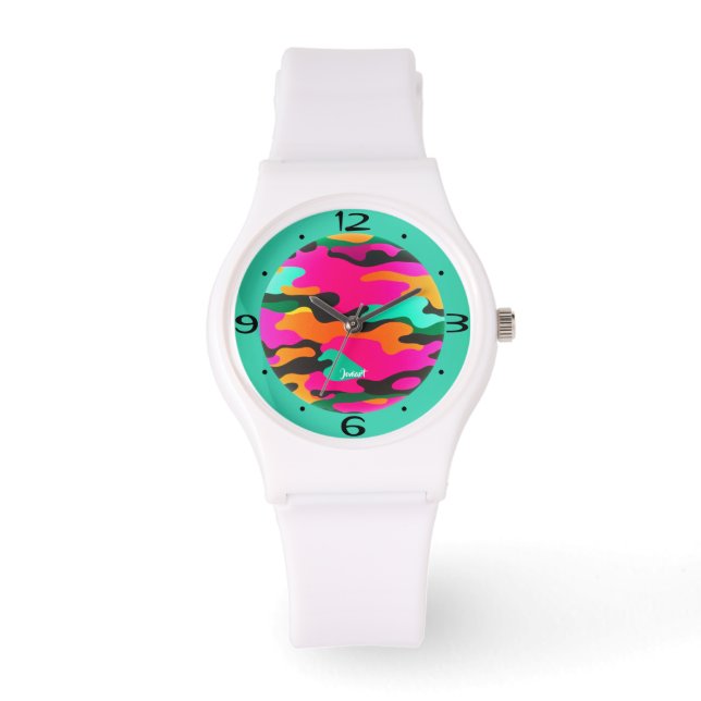 Färgstark, synlig Bright-kamouflage levande Armbandsur (Framsida)