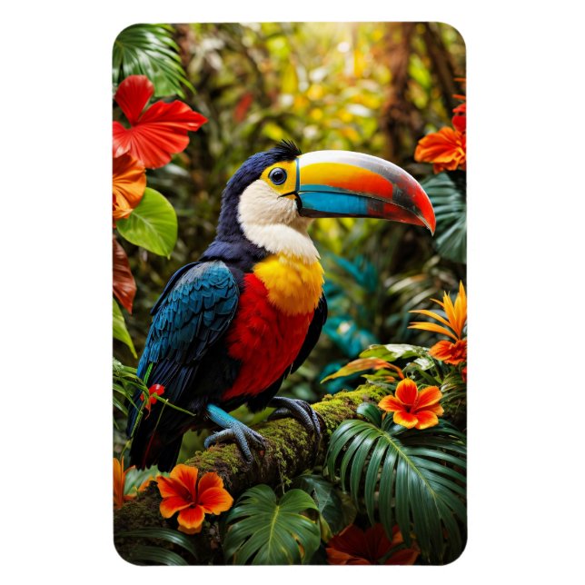 Färgstark Toucan Bird Magnet (Vertikal)