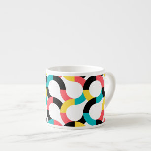 Färgstark, trendig, glad, roligt modern geometrisk espressomugg