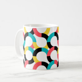 Färgstark, trendig, glad, roligt modern geometrisk kaffemugg