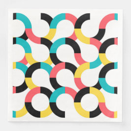 Färgstark, trendig, glad, roligt modern geometrisk pappersservett