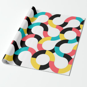 Färgstark, trendig, glad, roligt modern geometrisk presentpapper