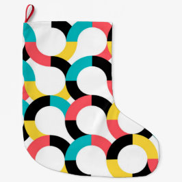 Färgstark, trendig, glad, roligt modern geometrisk stor julstrumpa