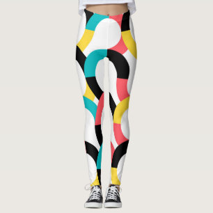 Färgstark, trendig, rolig, roligt modern geometri leggings