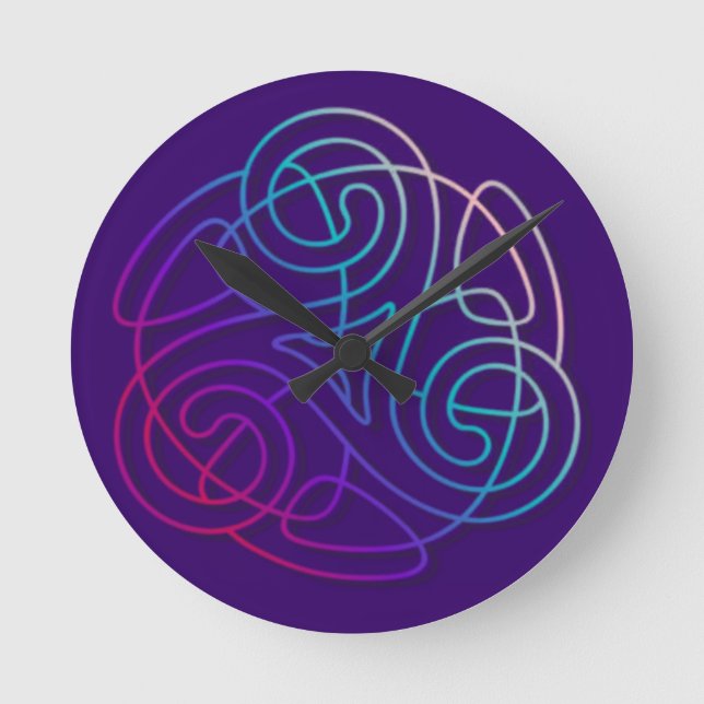 Färgstark triskelettbild rund klocka (Framsida)