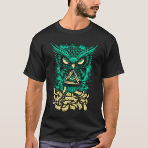 Färgstark Uggla Art vacker grafisk tatuering T Shirt