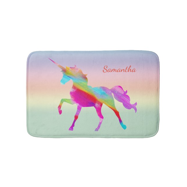 Färgstark Unicorn Bath Mat Badrumsmatta (Framsidan)