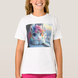 Färgstark Unicorn-foto T Shirt
