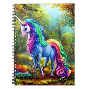 Färgstark Unicorn Horse Anteckningsbok
