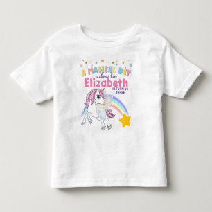 Färgstark Unicorn Rainbow Cute Magic Rosa T Shirt