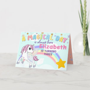 Färgstark Unicorn Rainbow Cute Magic Rosa Tack Kort