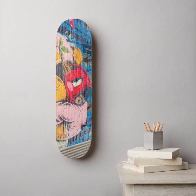 Färgstark unik graffiti mini skateboard bräda 18,5 cm (Väggkonst)
