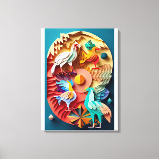 Färgstark unik hemdekan canvastryck