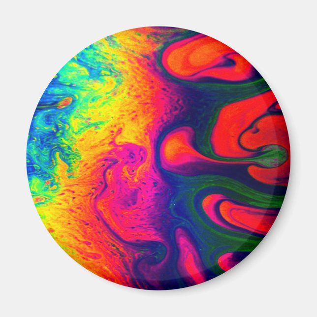 Färgstark, unik regnbåge Swirl PERSONALISERA IT Magnet (Framsidan)