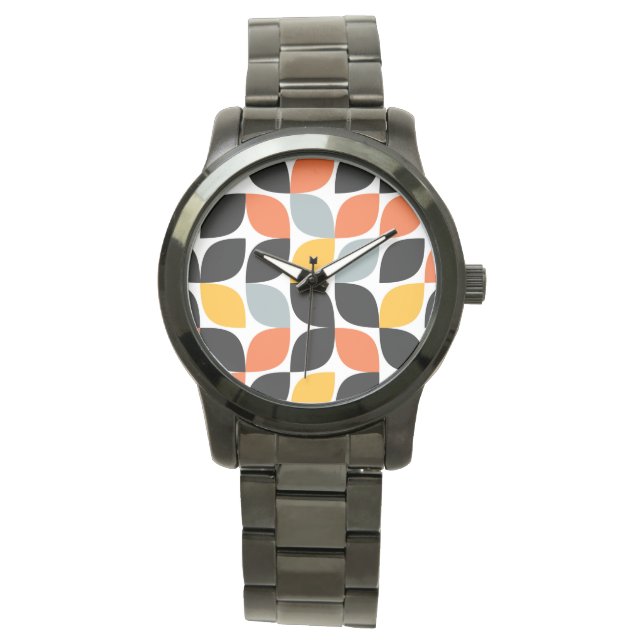 Färgstark, unik, trendig, löv i städerna armbandsur (Framsida)