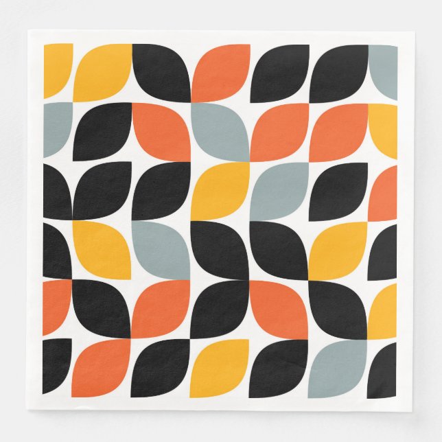 Färgstark, unik, trendig, löv i städerna pappersservett (Framsida)