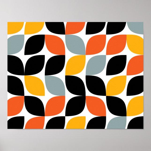 Färgstark, unik, trendig, löv i städerna poster (Framsidan)