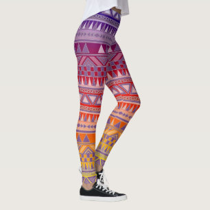 Färgstark utskrift av stammar leggings