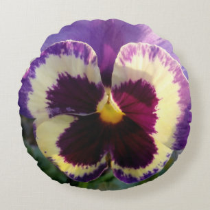 färgstark vår Pansy Rund Kudde
