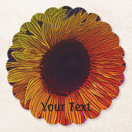 färgstark världsbild med stor gult solblomma underlägg papper