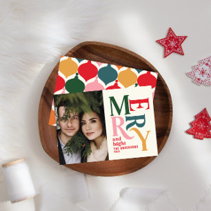 Färgstark vintage - merry chritsmas-foto meddelande