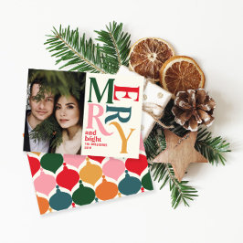 Färgstark vintage - merry chritsmas-foto meddelande