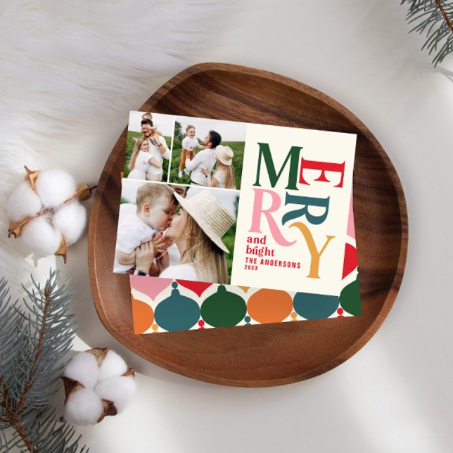 Färgstark vintage - merry chritsmas-foto meddelande (Skapare uppladdad)