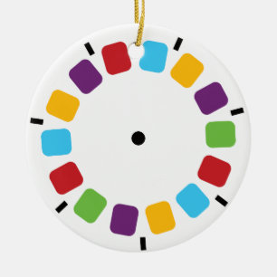 Färgstark visningsläsare - modern återföringsv julgransprydnad keramik