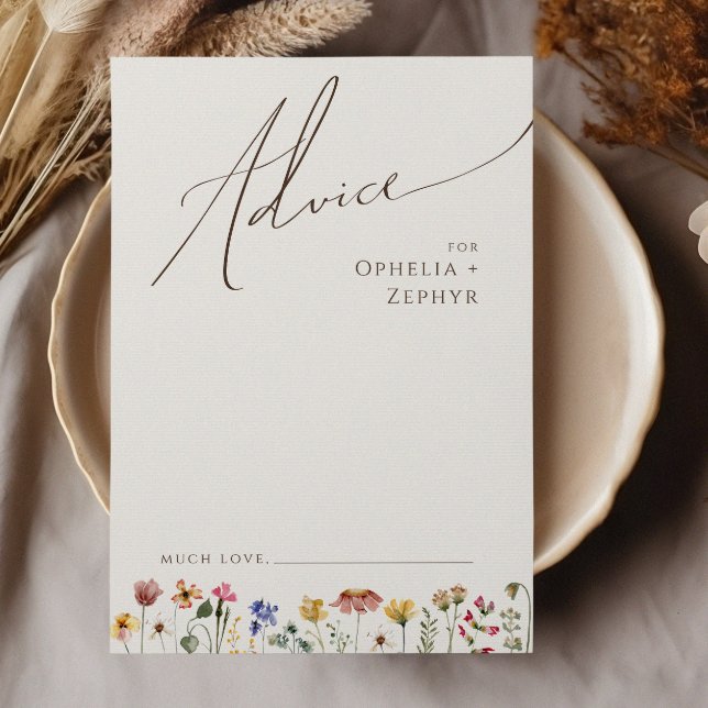 Färgstark Wildblomma | Beige Bröllop Adapter Rådkort (Skapare uppladdad)