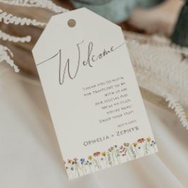 Färgstark Wildblomma | Beige Bröllop Välkommen Presentetikett
