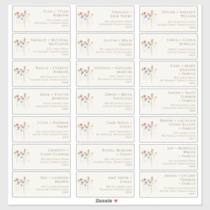 Färgstark Wildblomma Beige Guest Adressetiketter Klistermärken