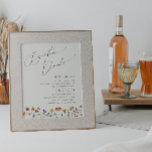 Färgstark Wildblomma | Beige Namnteckning Drinks S Poster<br><div class="desc">Den här färgade vilda blomman | Beige namnteckning dryckesskylt är perfekt för din lilla, vismska boho-regnbåge sommaren bröllop. Den ljusa, förtjusande rosan, gulten, orangen och blommigten guld färg i ge känner sig som en vintage av minsta möjliga elegant-vår-hippie -trädgård. Den moderna designen är konst och delikat och ger en klassisk,...</div>