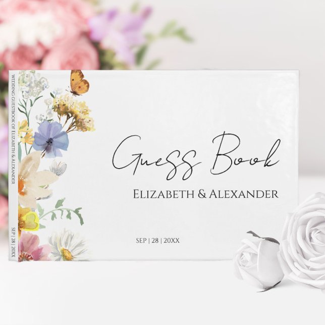 Färgstark Wildblomma | Boho Bröllop Guest Bok (Skapare uppladdad)