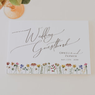 Färgstark Wildblomma   Bröllop Guestbook Gästböcker