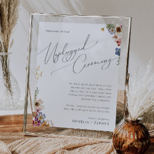 Färgstark Wildblomma   Ceremoni utan nätanslutning Poster