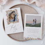 Färgstark Wildblomma | Foto av ängsblomma Tack Kort<br><div class="desc">Den här färgade vilda blomman | Mängdplatt foto tack vare kortet är perfekt för din lilla, vismliga boho-regnbåge sommaren bröllop. Den ljusa, förtjusande rosan, gulten, orangen och blommigten guld färg i ge känner sig som en vintage av minsta möjliga elegant-vår-hippie -trädgård. Den moderna designen är konst och delikat och ger...</div>