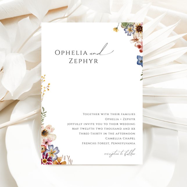 Färgstark Wildblomma | Garden Wedding Inbjudningar (Skapare uppladdad)