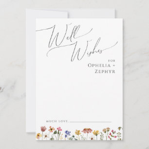 Färgstark Wildblomma   Kort för Bröllop brunn Önsk