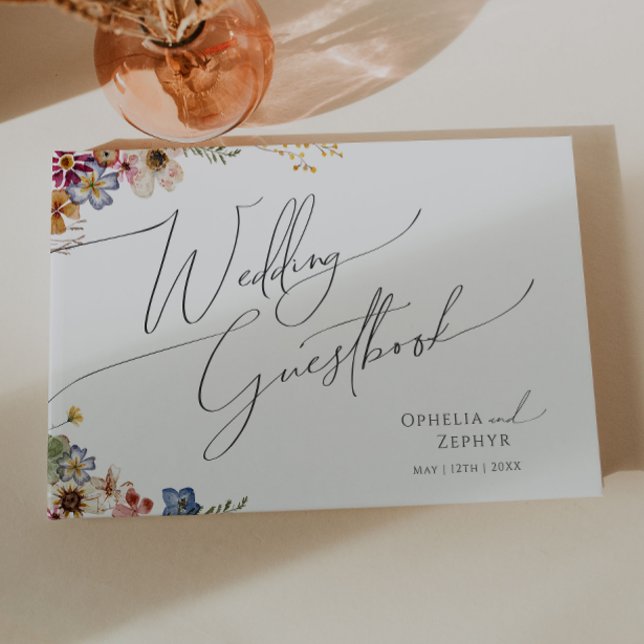Färgstark Wildblomma | Meadow Bröllop Guestbook Gästböcker (Skapare uppladdad)
