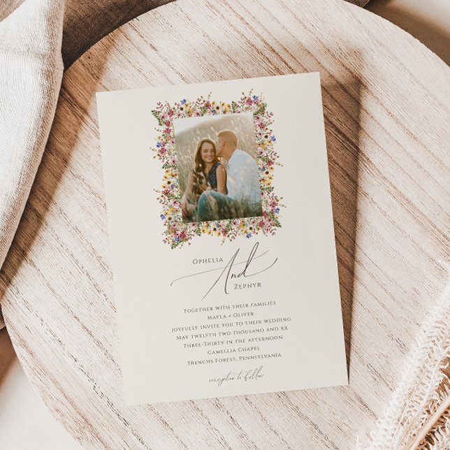 Färgstark Wildblomma | Meadow Photo Bröllop Inbjudningar (Skapare uppladdad)