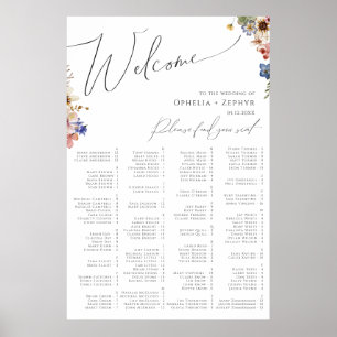 Färgstark Wildblomma   Ordningsschema för alfabeti Poster